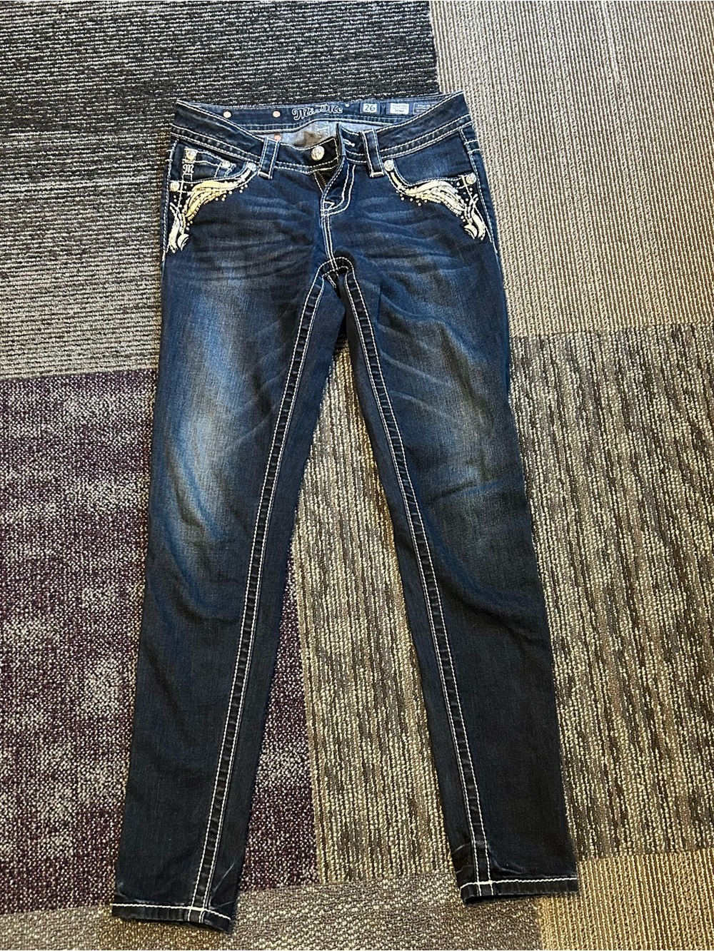 Miss Me Indigo Embellished Skinny Jeans